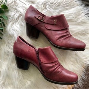 Pure Sole Burgundy Leather Ankle Boots